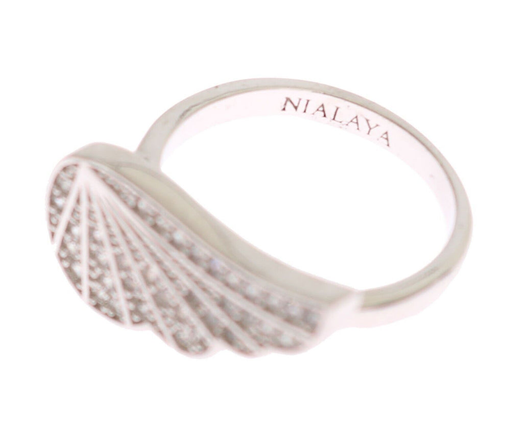 Nialaya Silber Damen Flügel klar CZ 925 Silber Ring