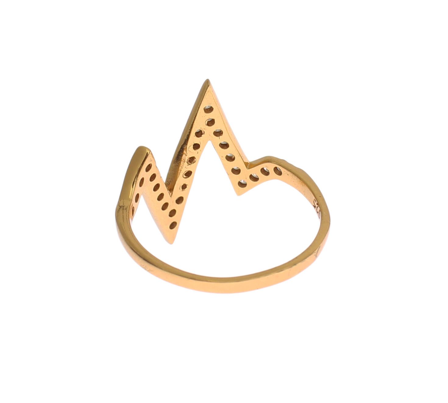 Nialaya Gold 925 Sterling Silver Women's Clear CZ 18K Ring