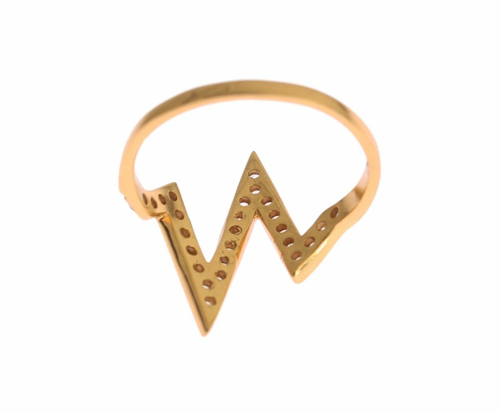 Nialaya Gold 925 Sterling Silver Women's Clear CZ 18K Ring
