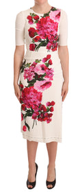 Dolce & Gabbana Floral Crepe Midi Dress with Slit