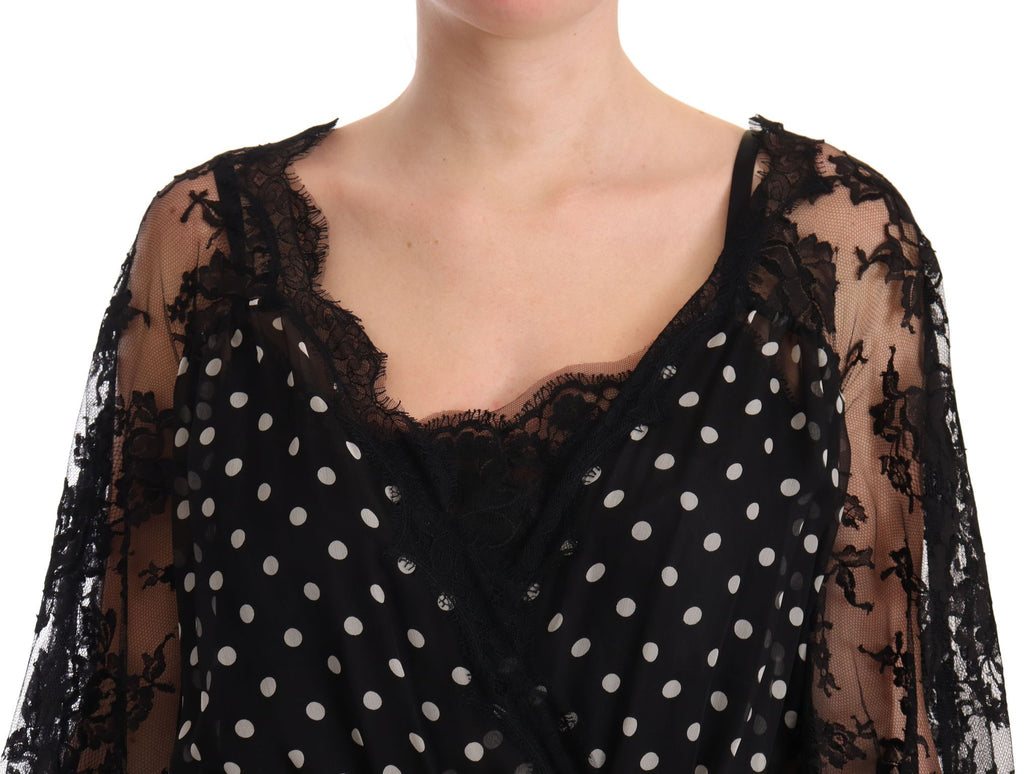 Dolce & Gabbana Black Floral Lace Maxi Capri Dress