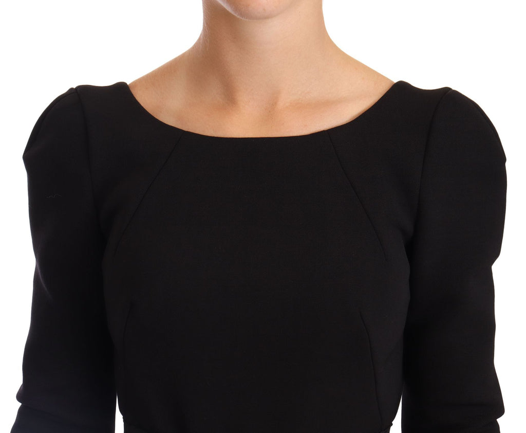 Dolce & Gabbana Black Open-Back Wool Stretch Coat Dress