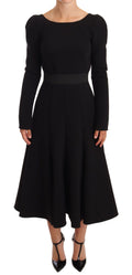 Dolce & Gabbana Black Open-Back Wool Stretch Coat Dress