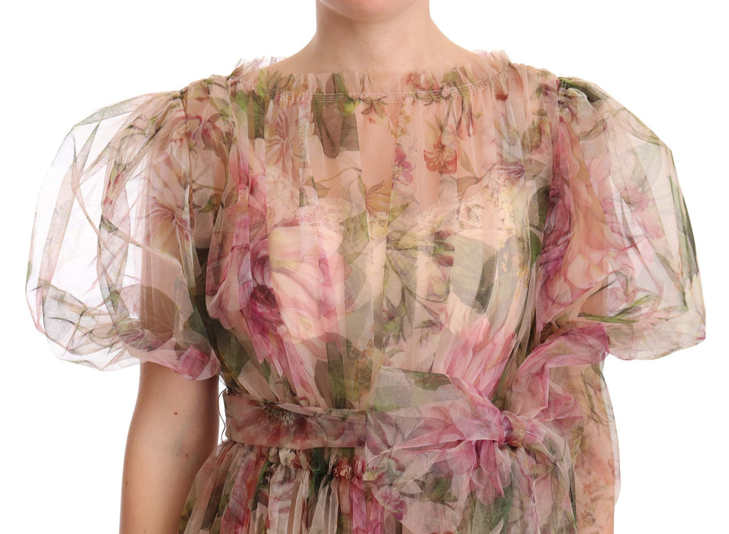Dolce & Gabbana Multicolor Floral Print Long Maxi Dress