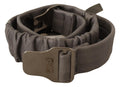 Costume National Grey Leather Belt with Silver Buckle