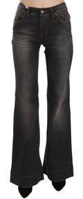 John Galliano Black Washed Mid-Rise Flared Denim Casual Jeans