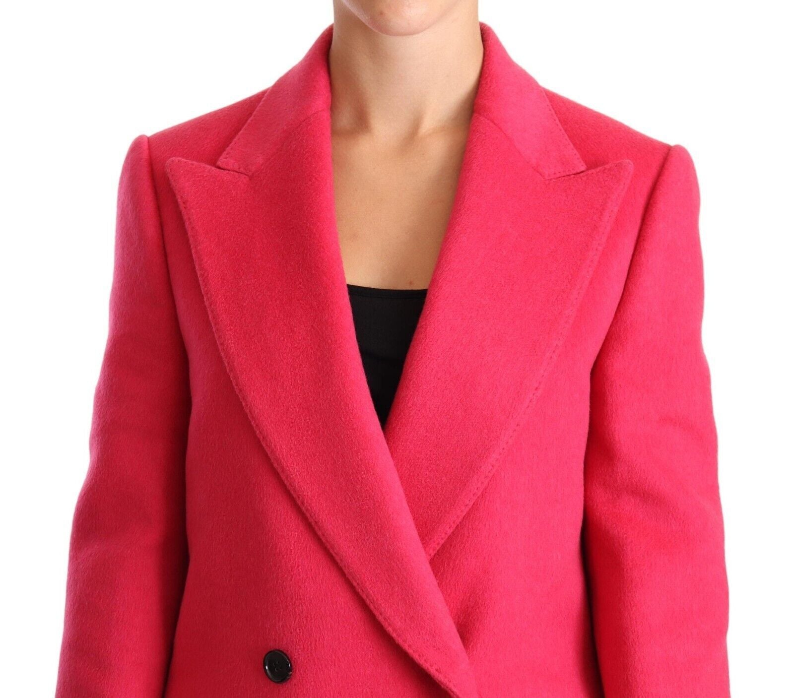 Dolce & Gabbana Pink Double Breasted Trench Coat Jacket