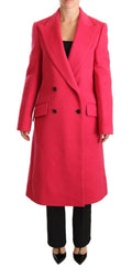 Dolce & Gabbana Pink Double Breasted Trench Coat Jacket
