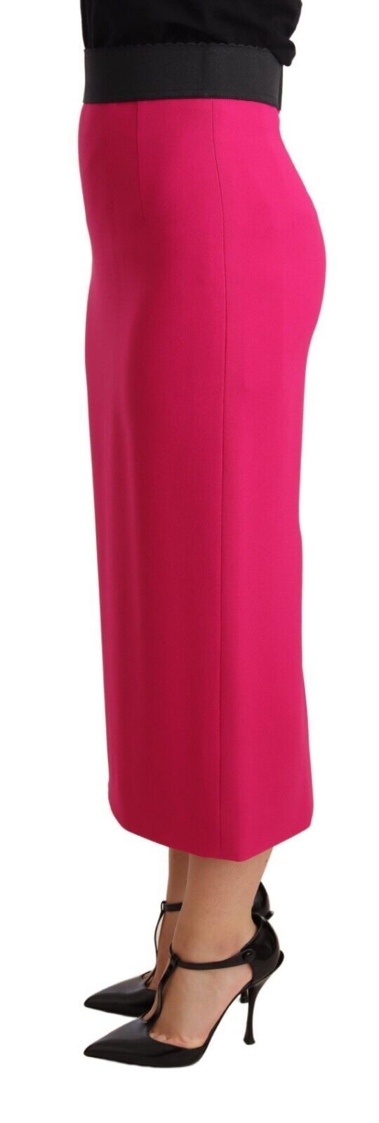 Dolce & Gabbana Pink Stretch High-Waisted Straight Pencil Skirt