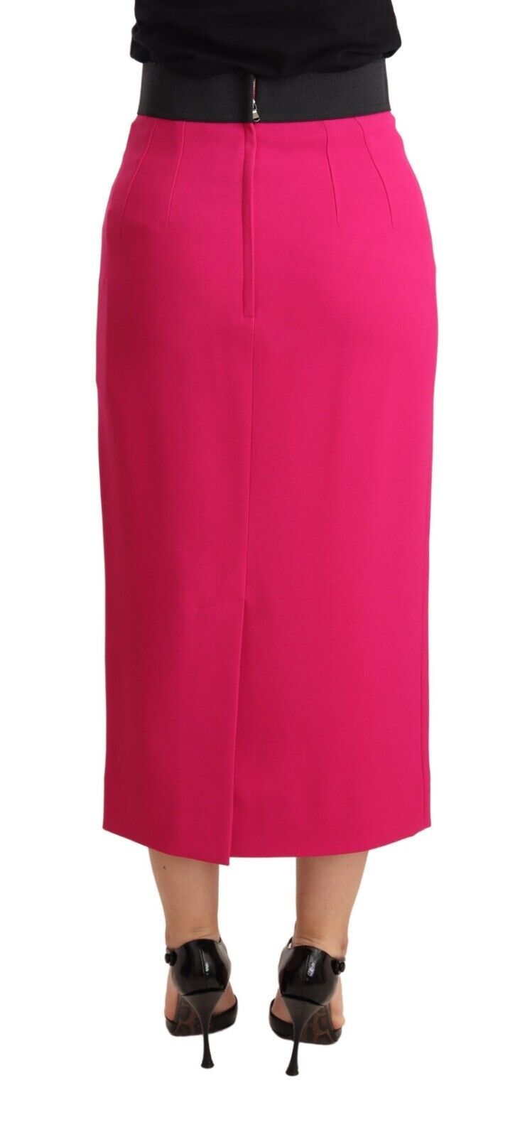 Dolce & Gabbana Pink Stretch High-Waisted Straight Pencil Skirt