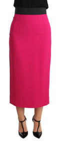Dolce & Gabbana Pink Stretch High-Waisted Straight Pencil Skirt