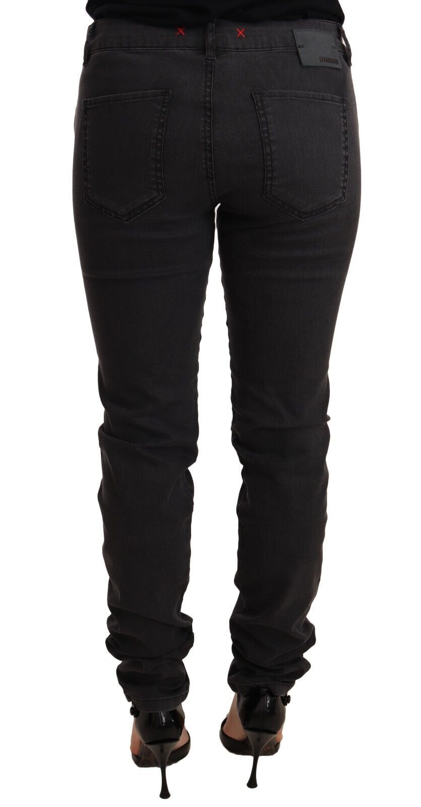 PINKO Schwarze Baumwolle Stretch Skinny Mid Waist Damen Denim Jeans