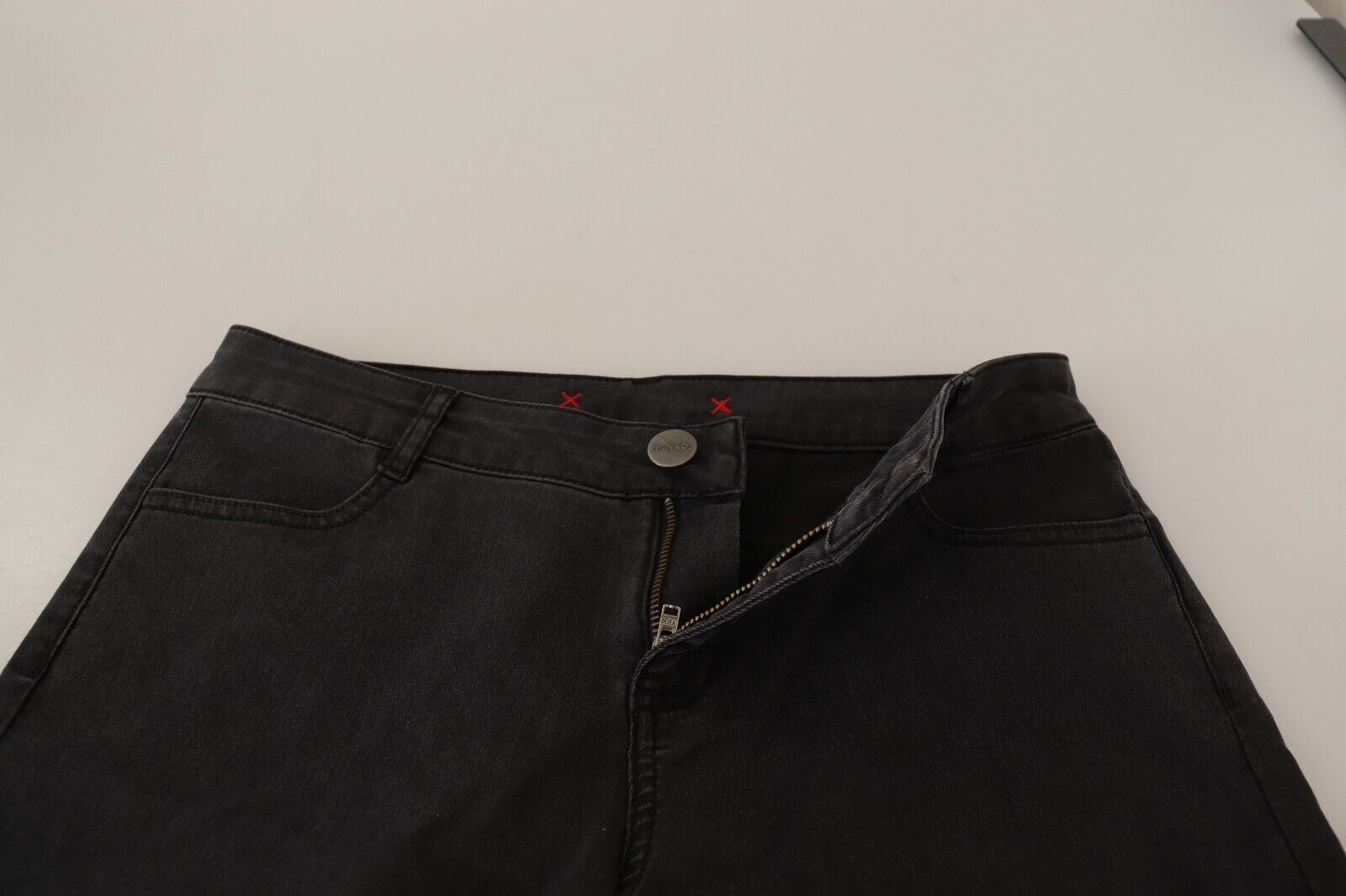 PINKO Schwarze Baumwolle Stretch Skinny Mid Waist Damen Denim Jeans