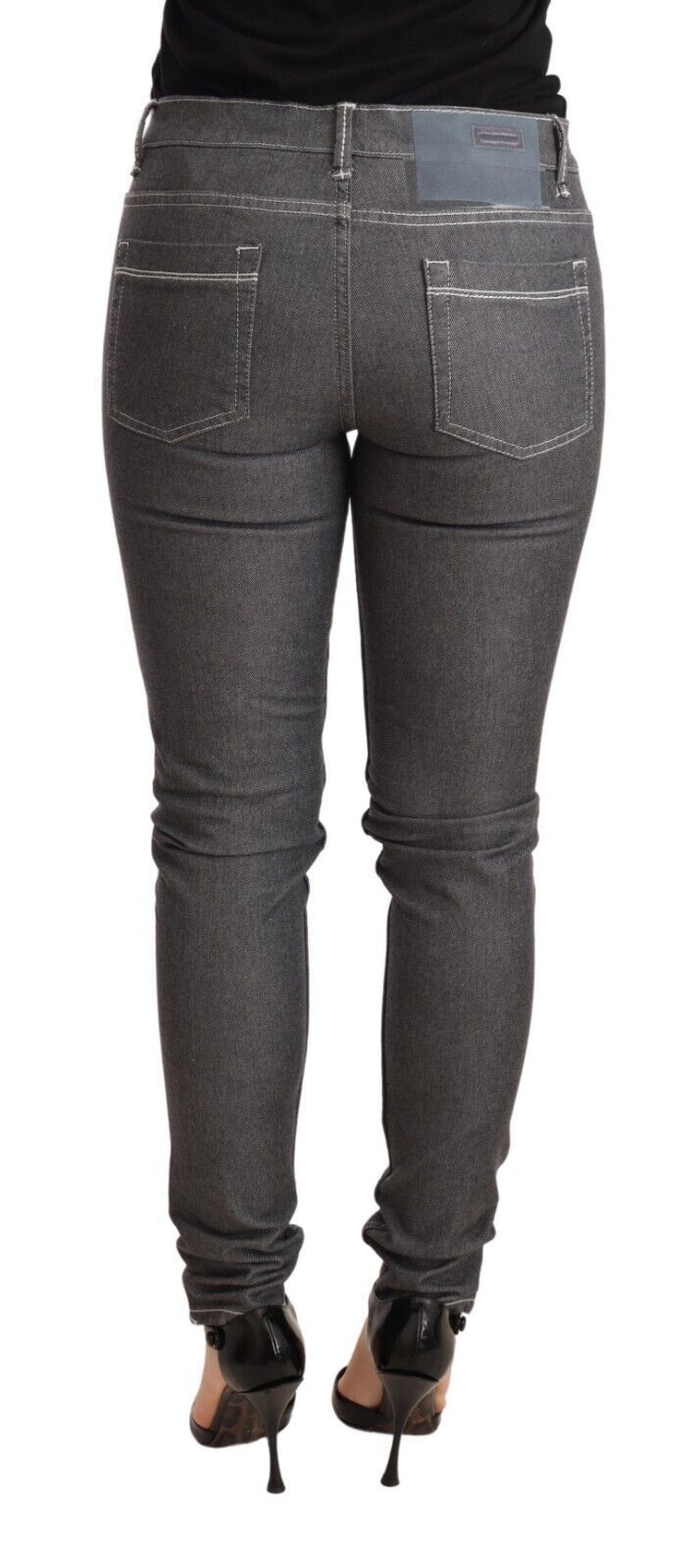 Eight Grey Low-Rise Skinny Denim Jeans