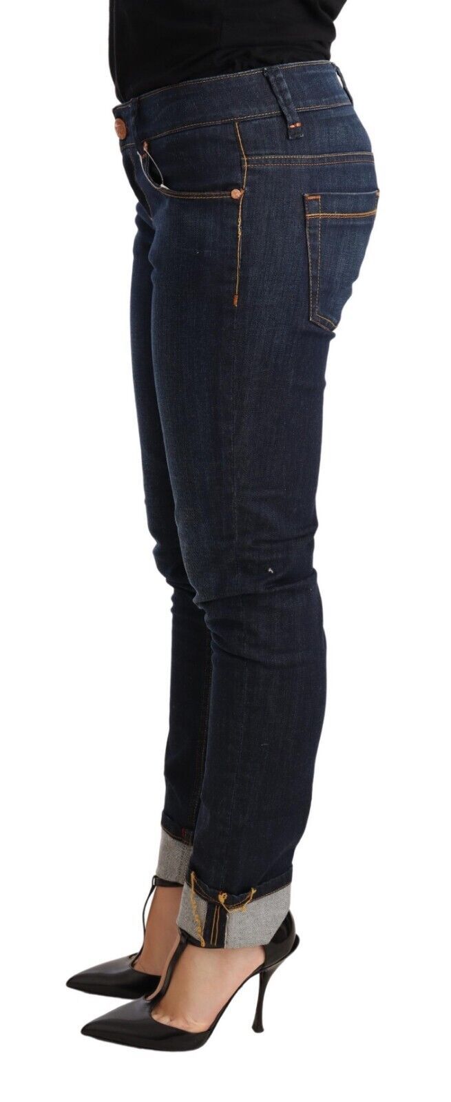 Eight Blue Washed Low Waist Skinny Denim Ladies' Trouser Jeans