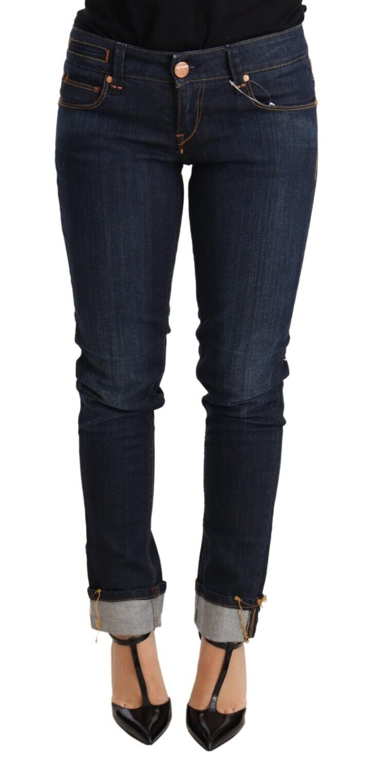 Eight Blue Washed Low Waist Skinny Denim Ladies' Trouser Jeans