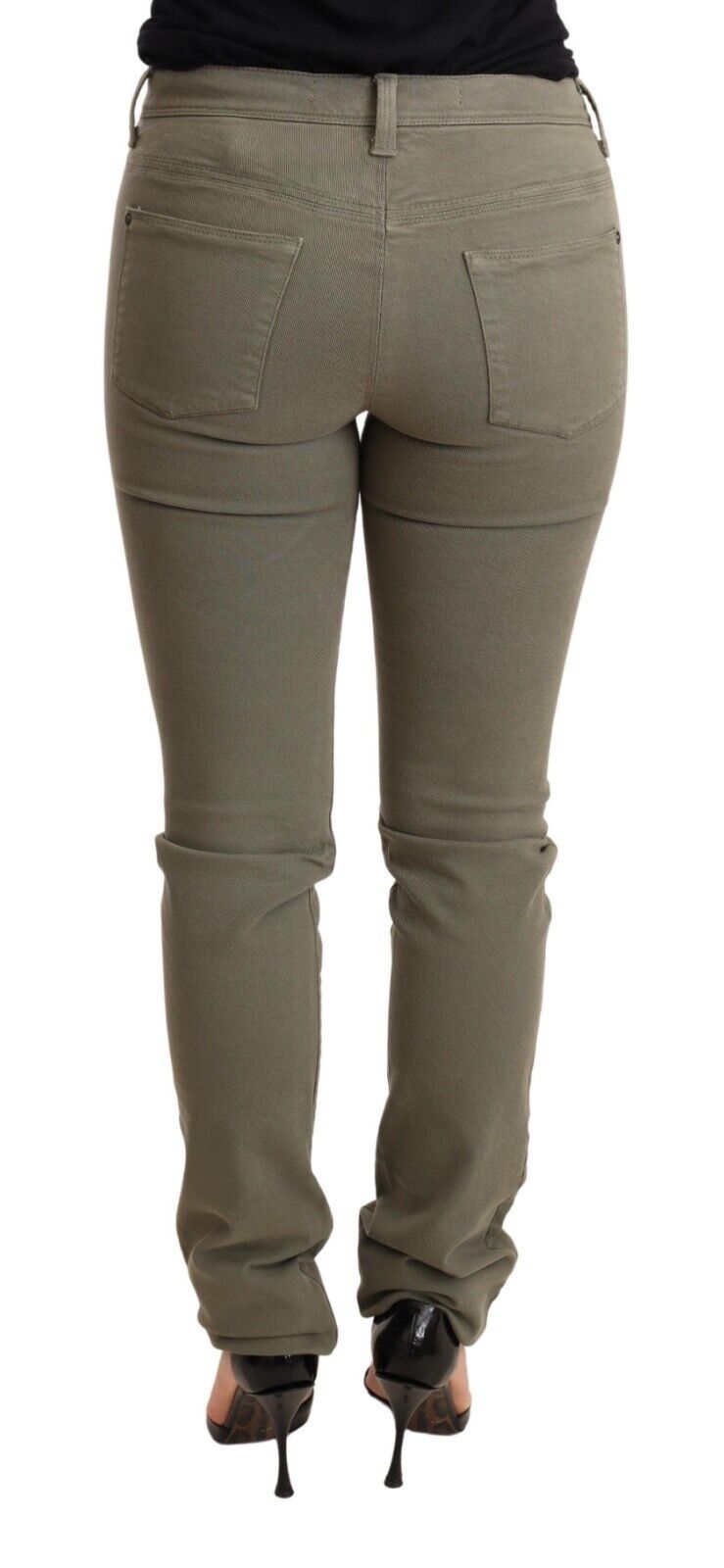 Ermanno Scervino Green Low Waist Skinny Slim Cotton Jeans