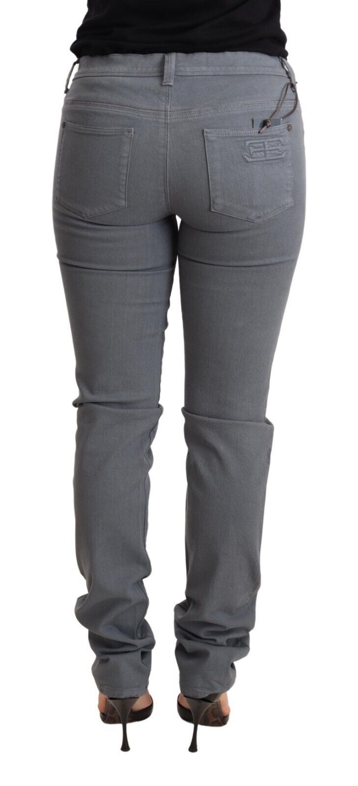 Ermanno Scervino Gray Skinny Slim Low Waist Cotton Jeans
