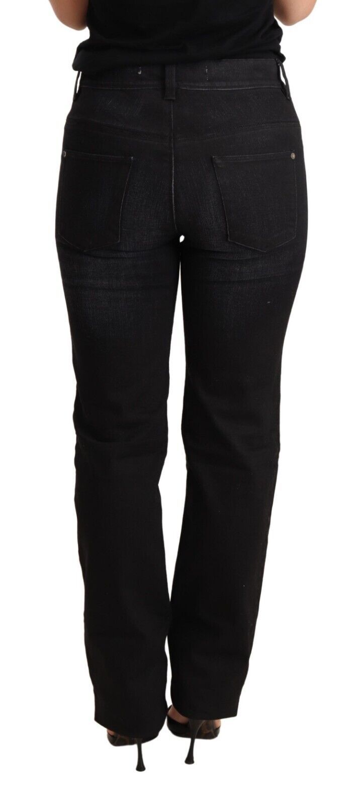 Ermanno Scervino Black Washed Straight Denim Cotton Jeans