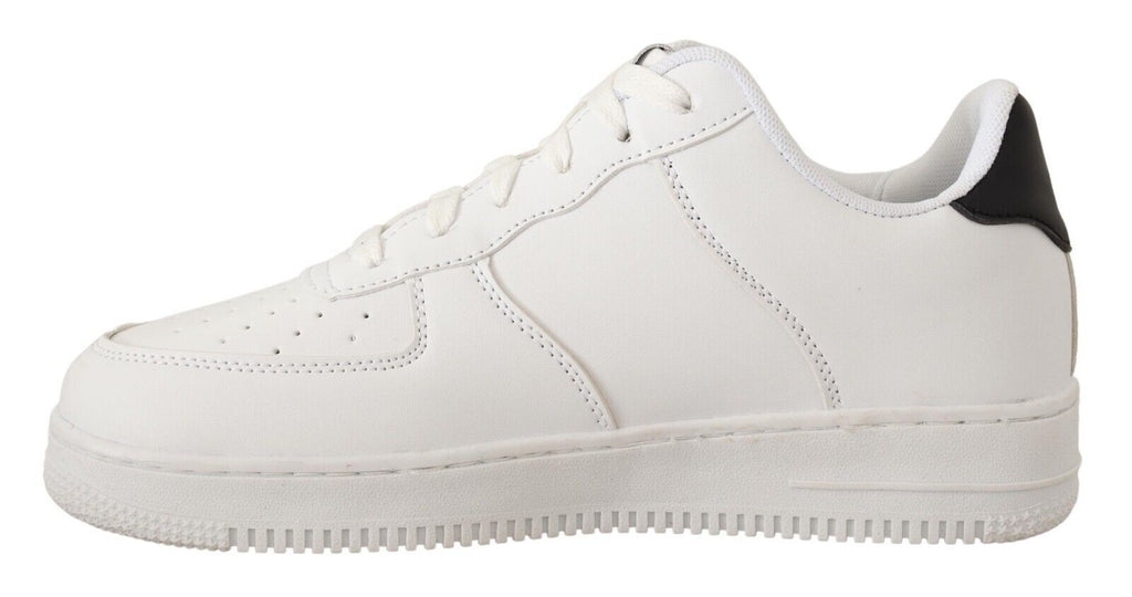 SIGNS White Leather Perforated Lace-Up Sneakers Casual Men's Shoes
