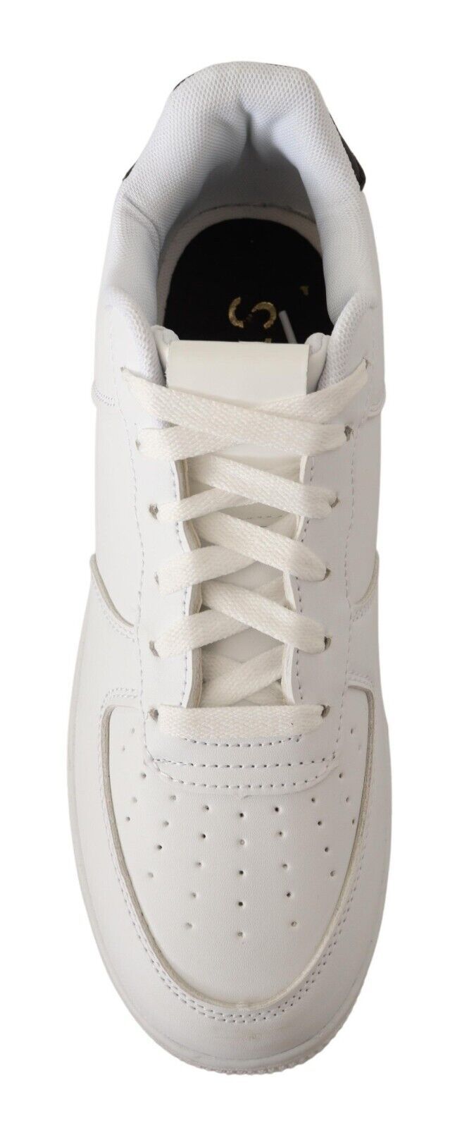 SIGNS White Leather Perforated Lace-Up Sneakers Casual Men's Shoes