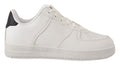 SIGNS White Leather Perforated Lace-Up Sneakers Casual Men's Shoes