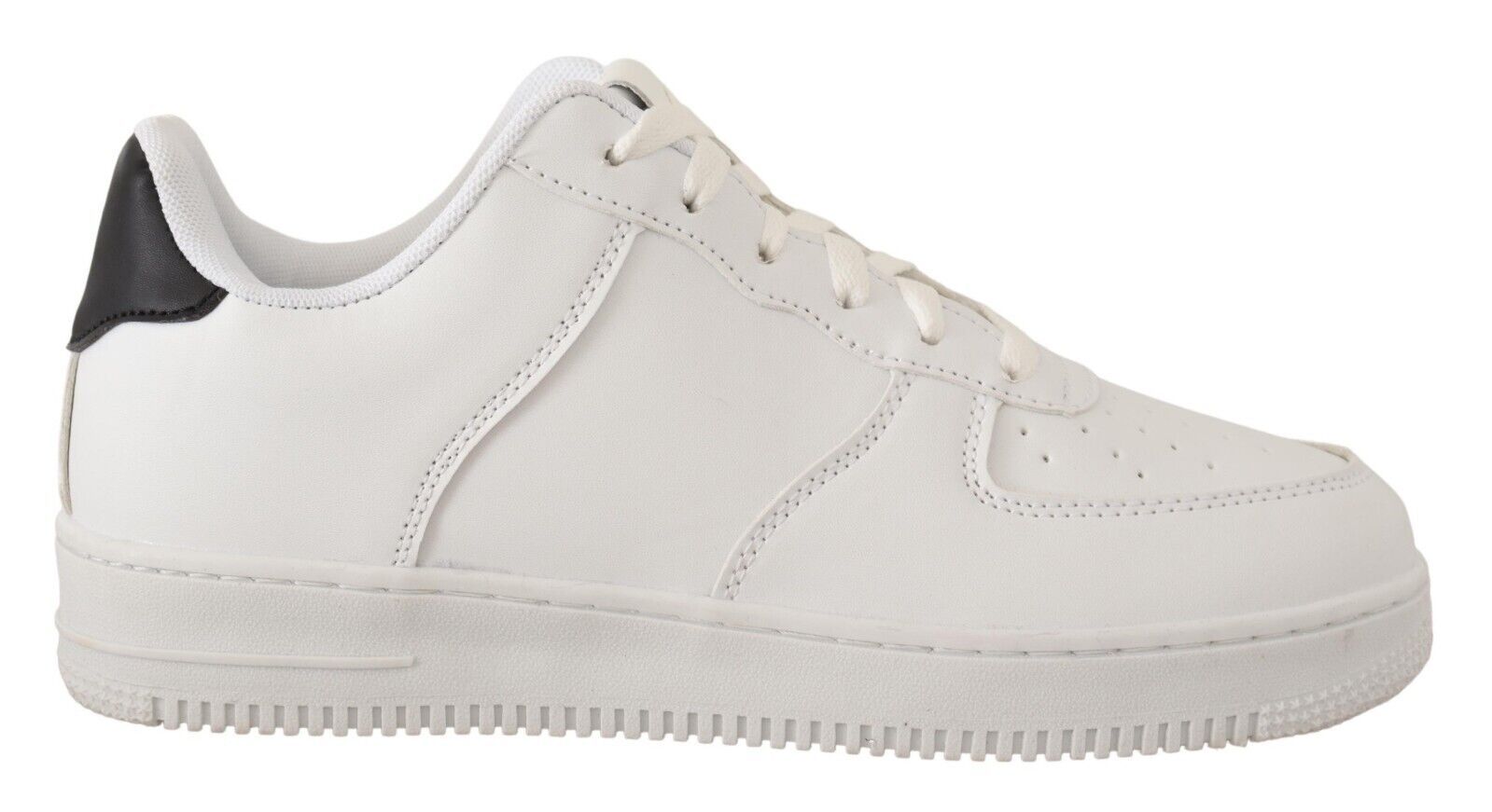 SIGNS White Leather Perforated Lace-Up Sneakers Casual Men's Shoes