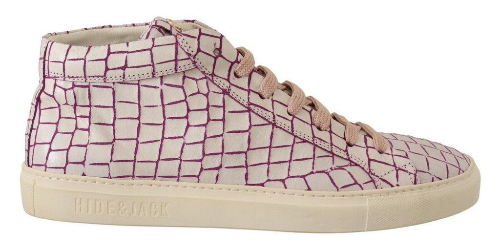 HIDE & JACK Weiß Bordeaux Leder Casual Lace Up Sneakers Schuhe