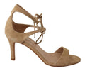 Maria Christina Beige Wildleder Riemchen Pumps Schuhe