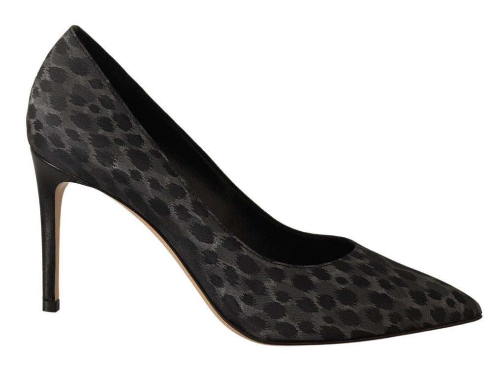 Sofia Schwarz Leopard Leder Stiletto High Heels Pumps Schuhe