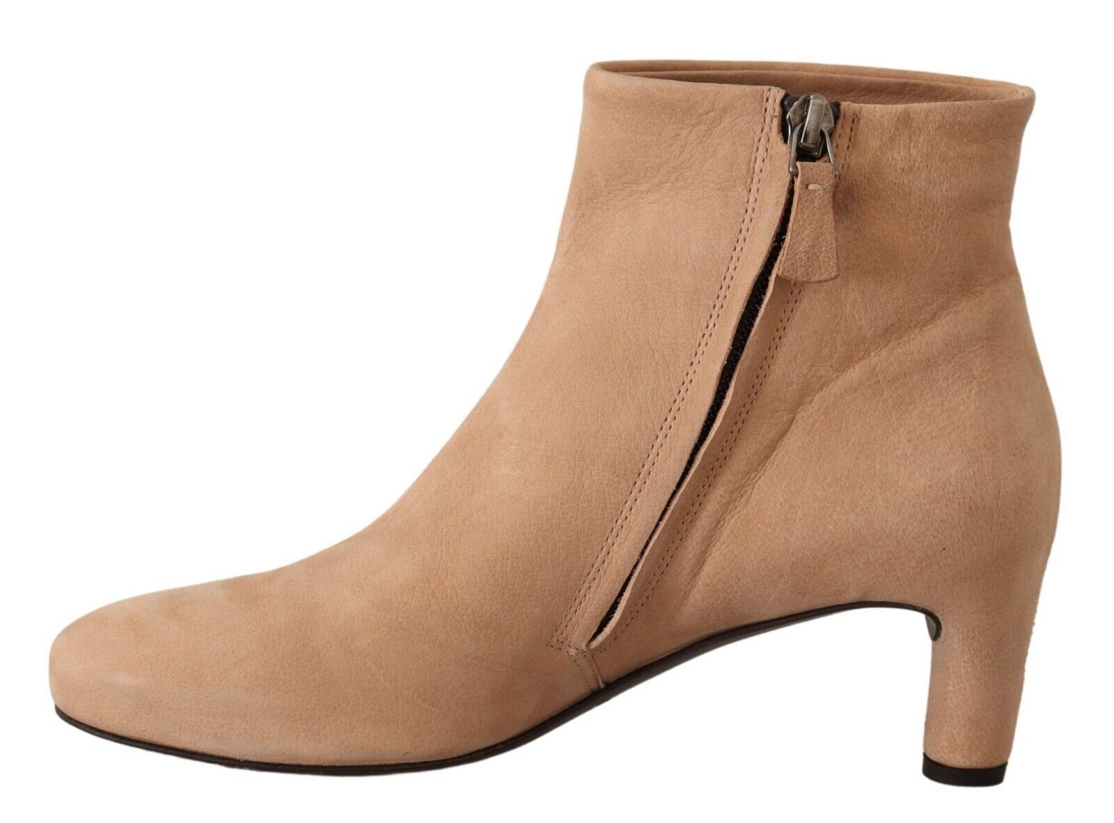 DEL CARLO Beige Suede Mid Heel Pumps Boots Shoes
