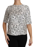 Dolce & Gabbana Weiße Bluse mit Musikinstrumenten-Druck