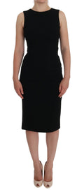 Dolce & Gabbana Schwarzes Stretch-Kristall-Etuikleid