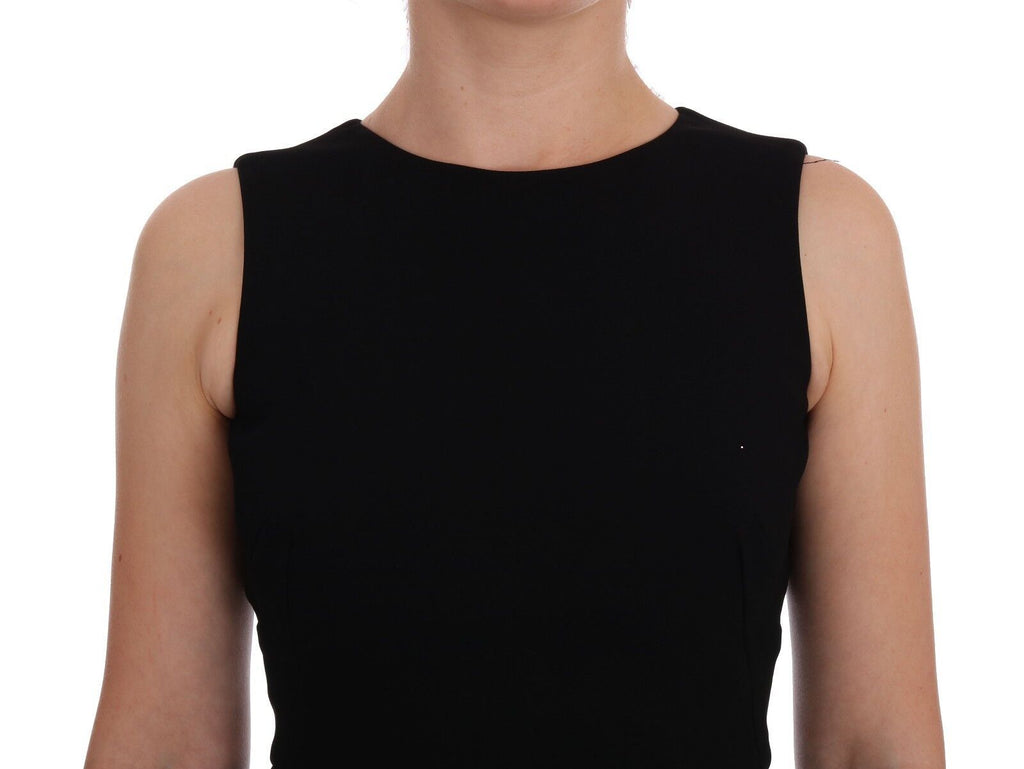 Dolce & Gabbana Schwarzes Stretch-Kristall-Etuikleid