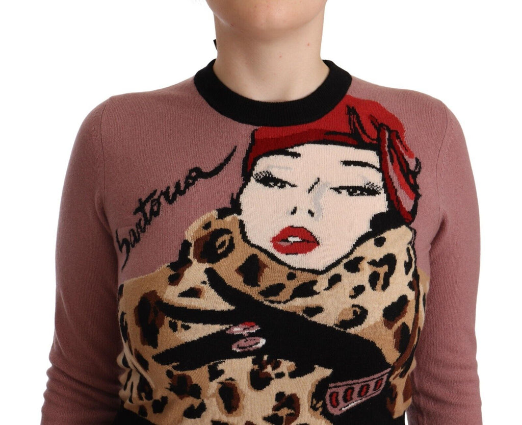 Dolce & Gabbana Rosa Kaschmirpullover mit Rundhalsausschnitt Sartoria Pullover