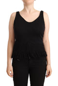 Ermanno Scervino Schwarzes Cotton Sleevelesss Tank Casual Top