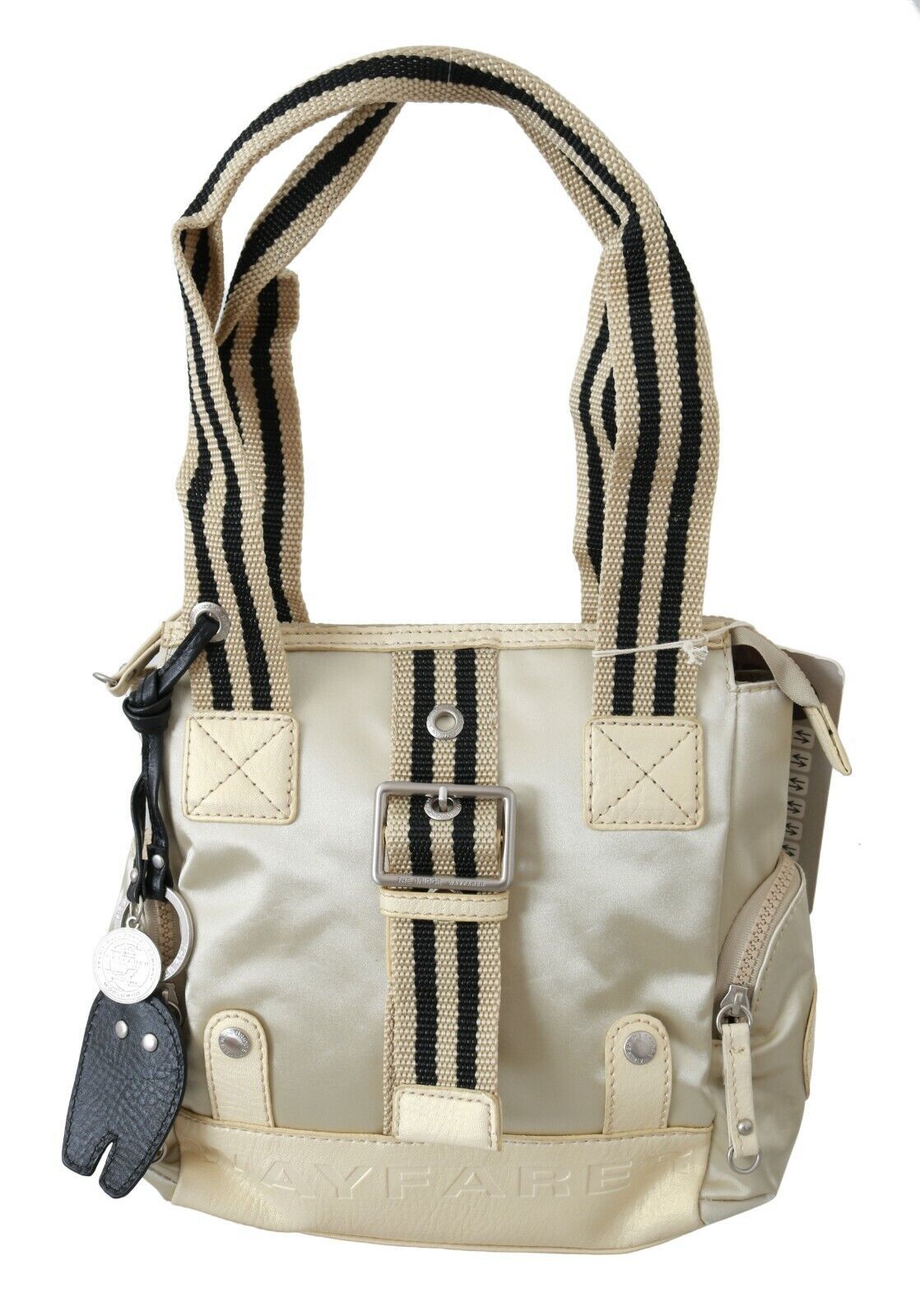 WAYFARER Beige Handtasche Schulter Tote Stoff Geldbörse