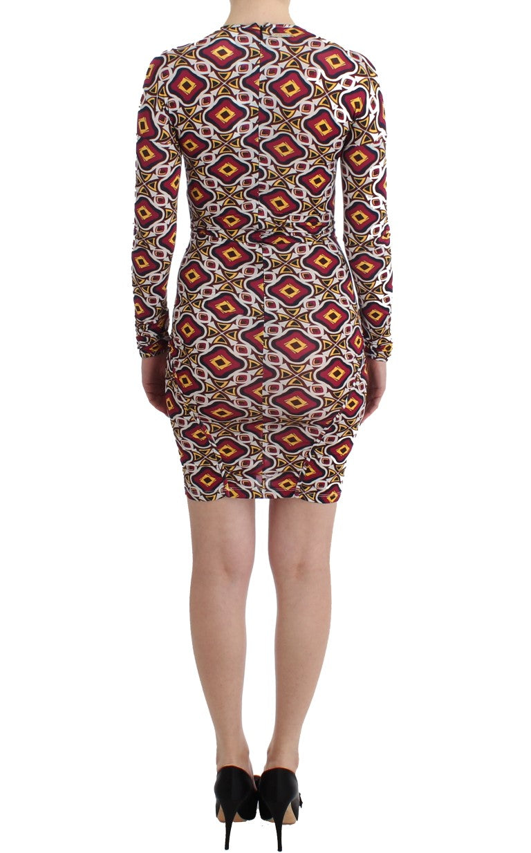 GF Ferre Multicolor Langärmeliges Viskose-Schiebekleid