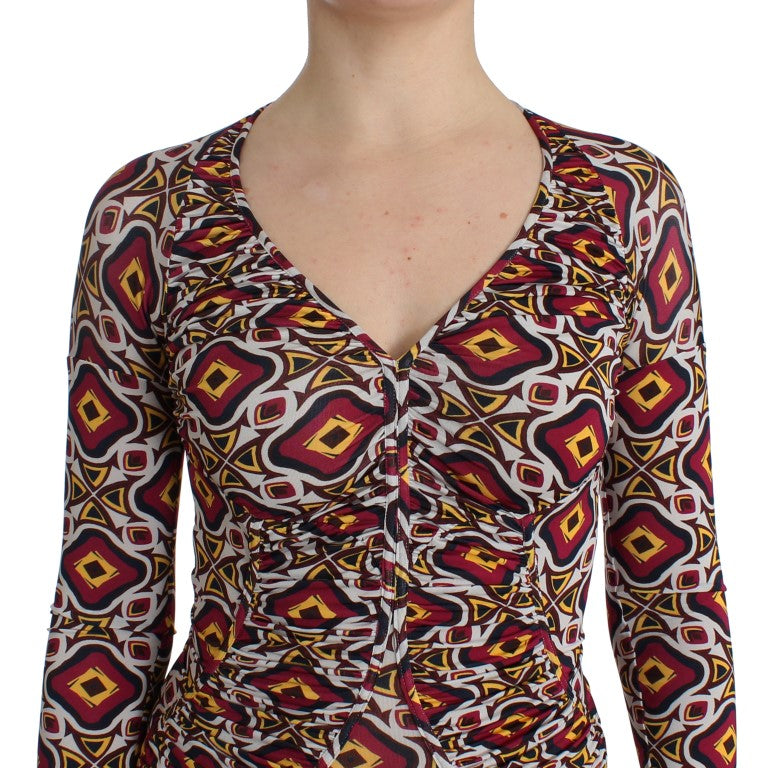 GF Ferre Multicolor Langärmeliges Viskose-Schiebekleid