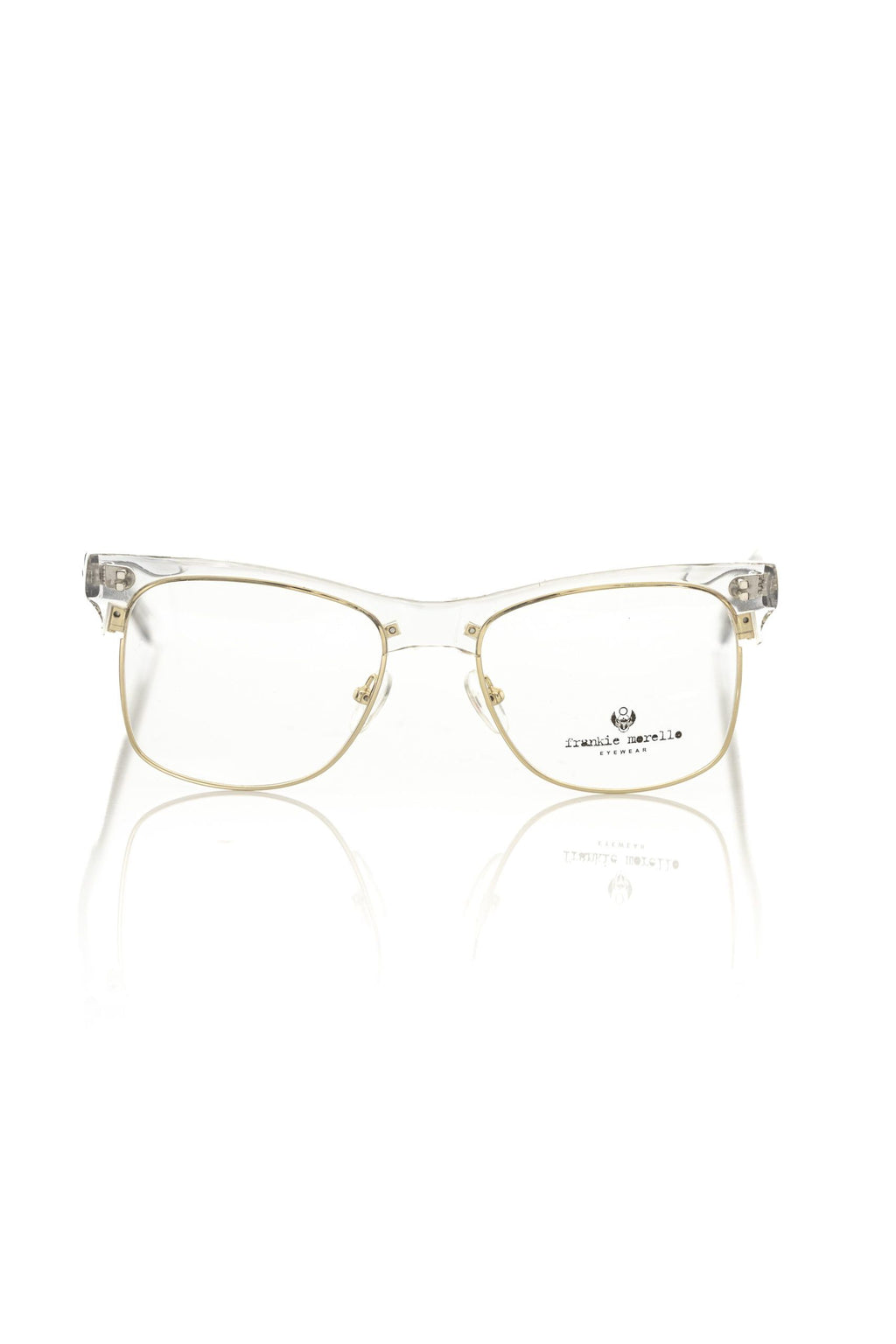 Frankie Morello Goldene Metallfaser-Brille für Herren