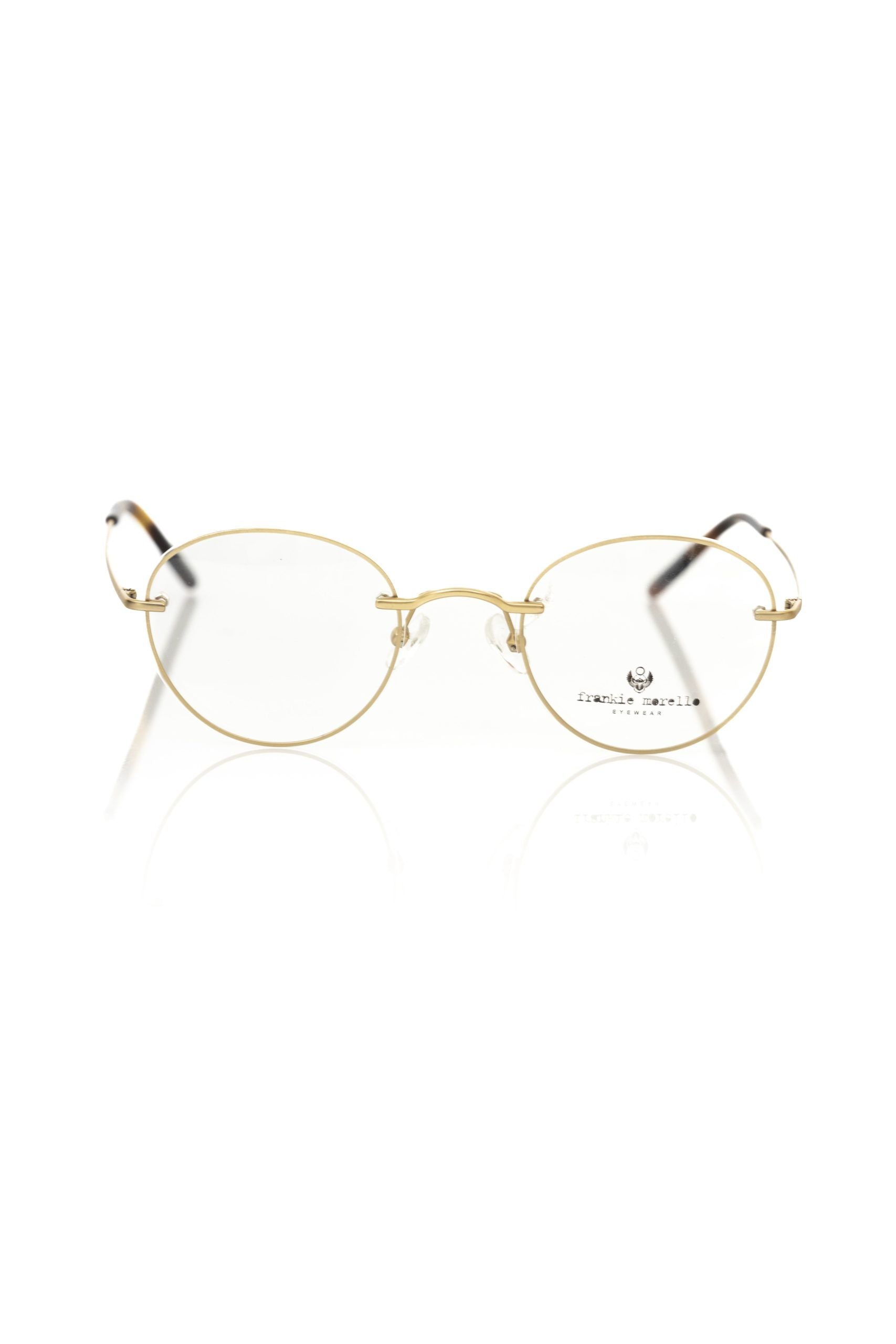 Frankie Morello Goldene Metallbrille für Herren