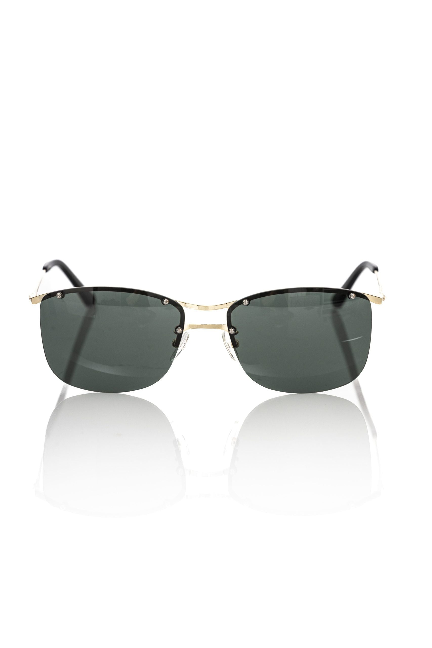 Frankie Morello Sonnenbrille für Herren aus schwarzer Metallic-Faser
