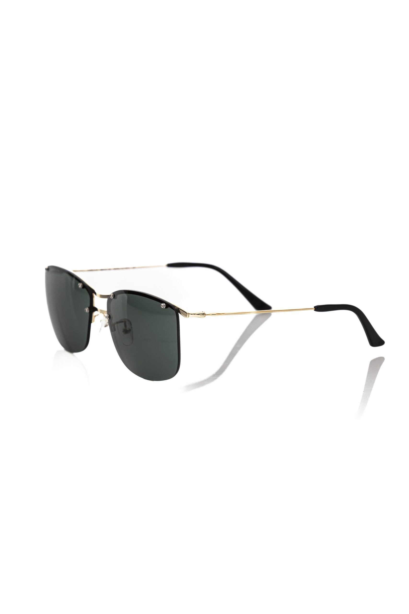 Frankie Morello Sonnenbrille für Herren aus schwarzer Metallic-Faser