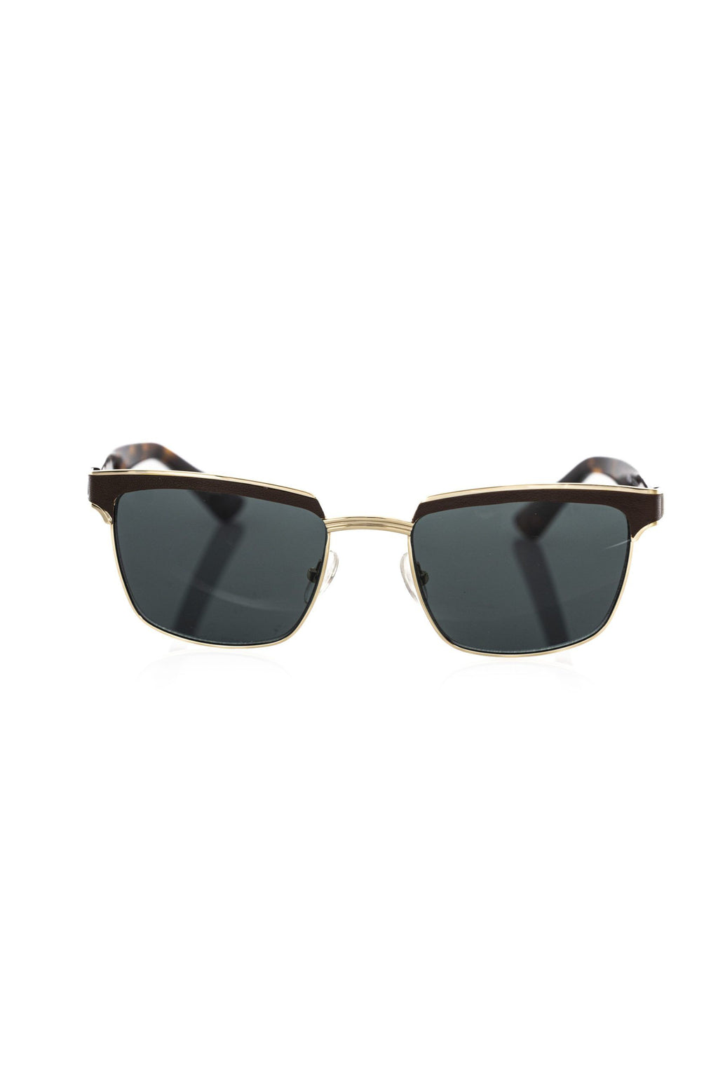Frankie Morello Braune Metall-Sonnenbrille für Herren