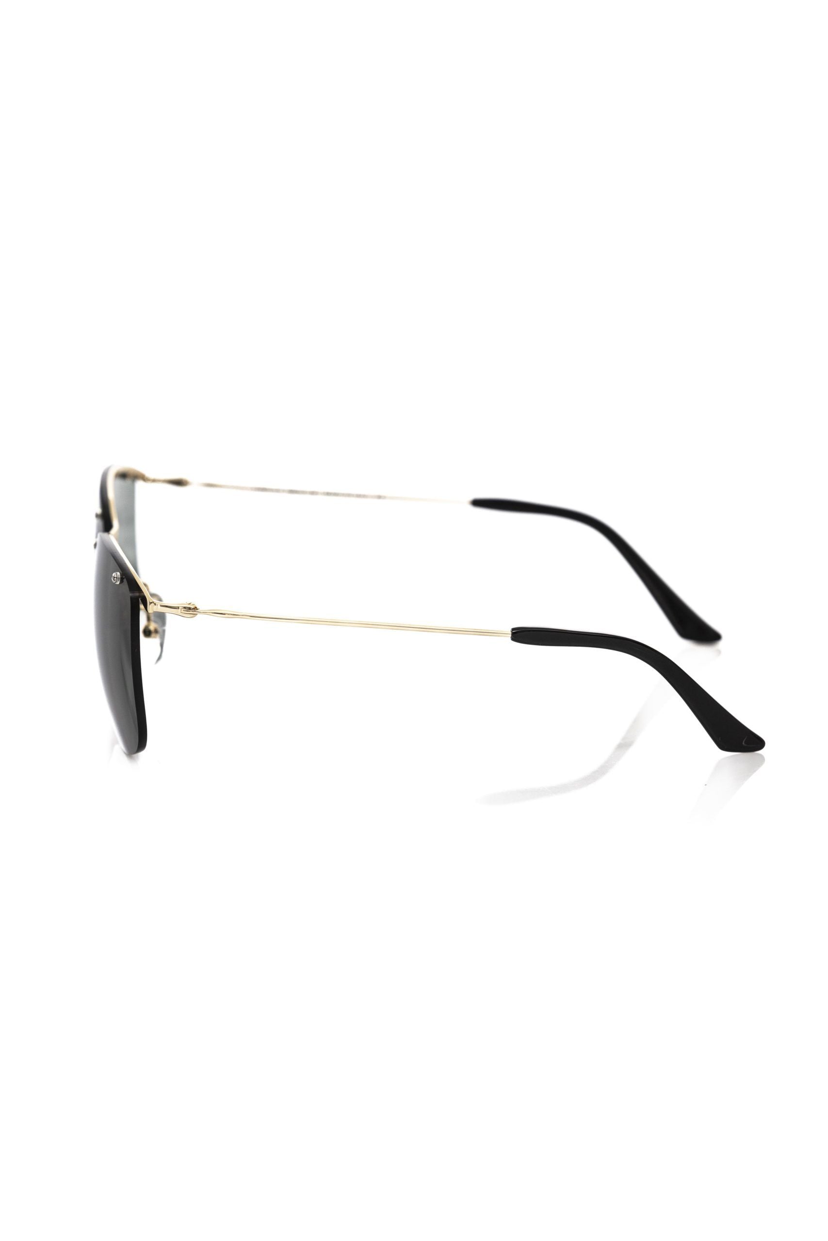 Frankie Morello Sonnenbrille für Herren aus schwarzer Metallic-Faser