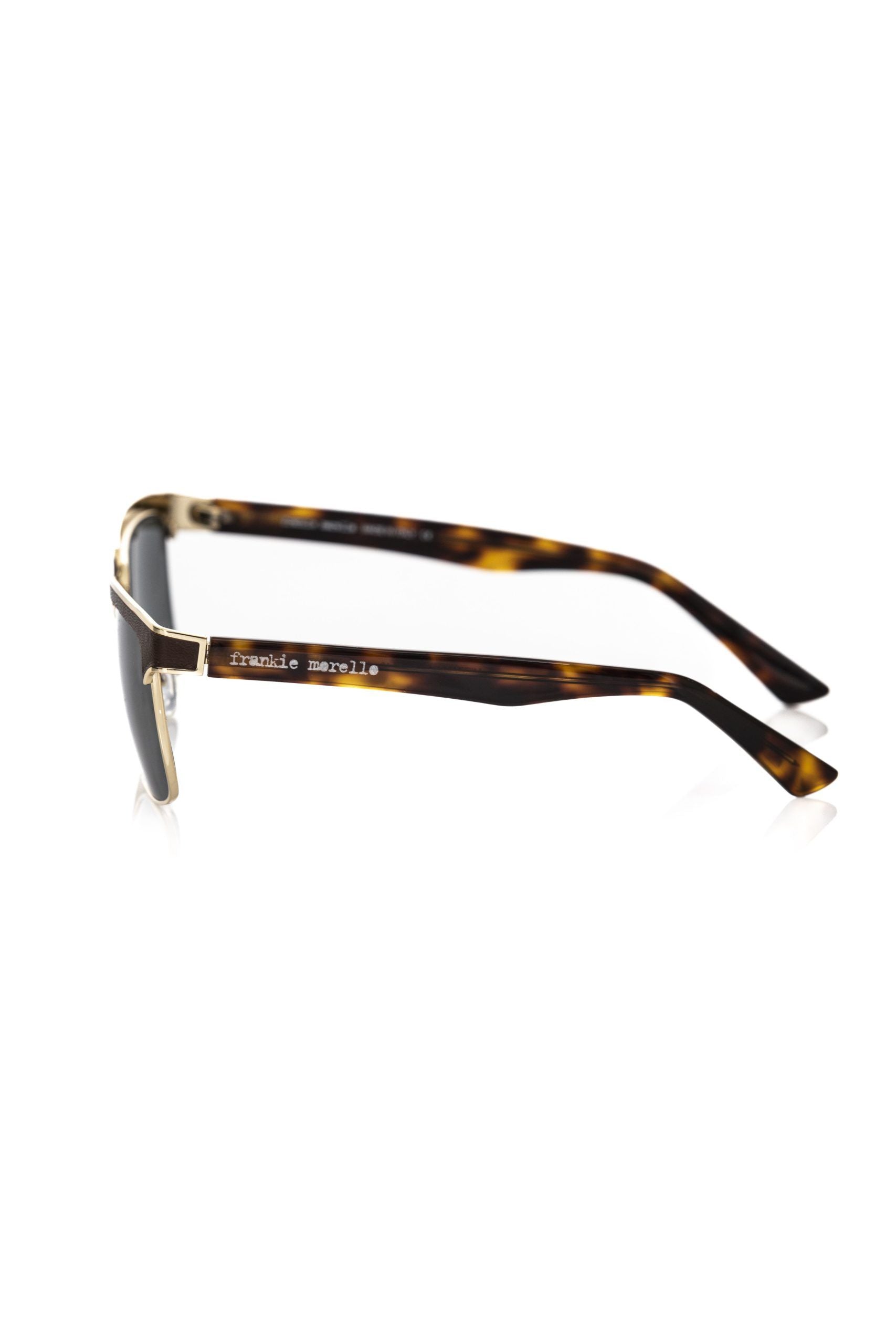 Frankie Morello Braune Metall-Sonnenbrille für Herren