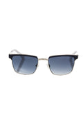 Frankie Morello Men's Clubmaster Sunglasses in Black Metallic