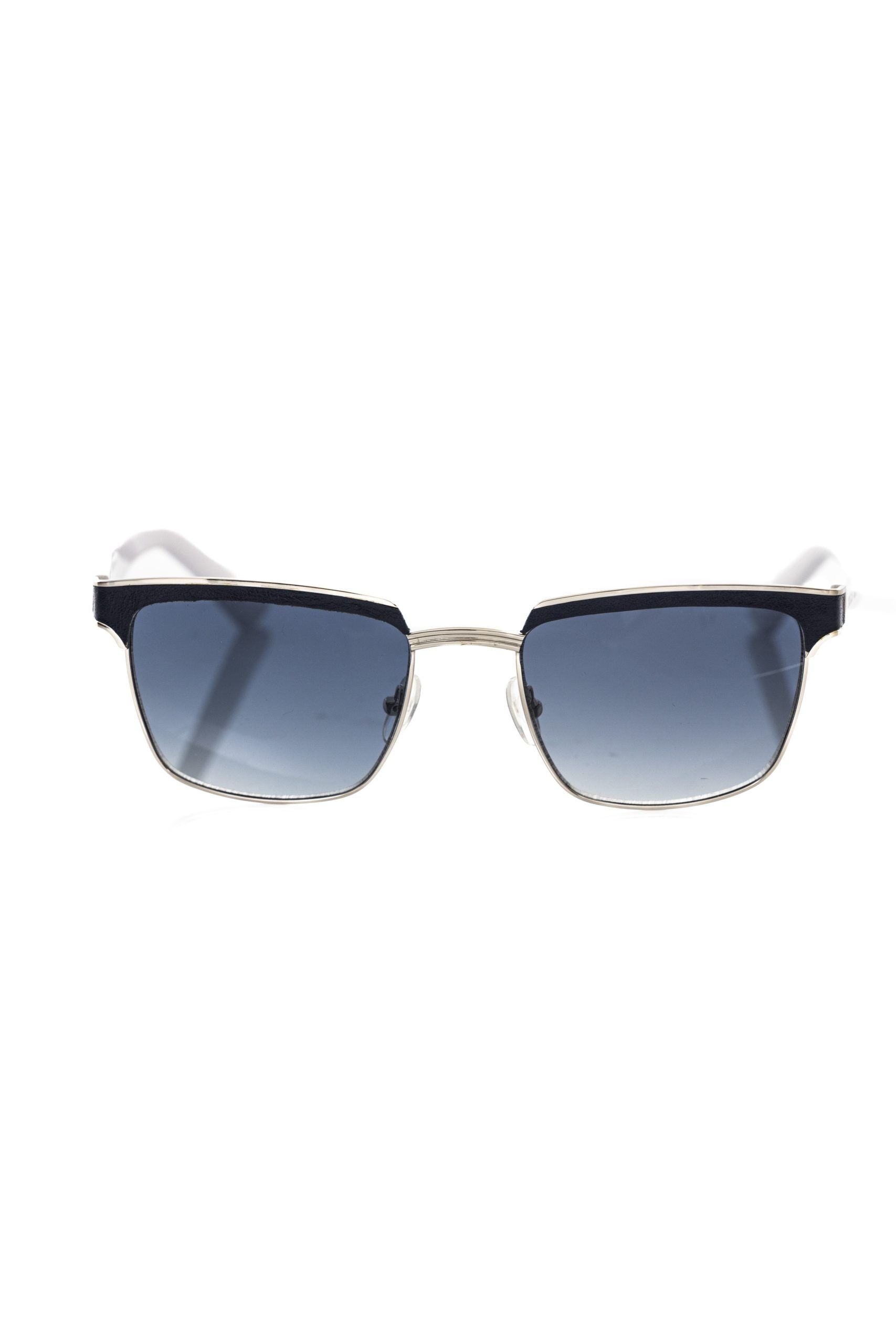 Frankie Morello Men's Clubmaster Sunglasses in Black Metallic