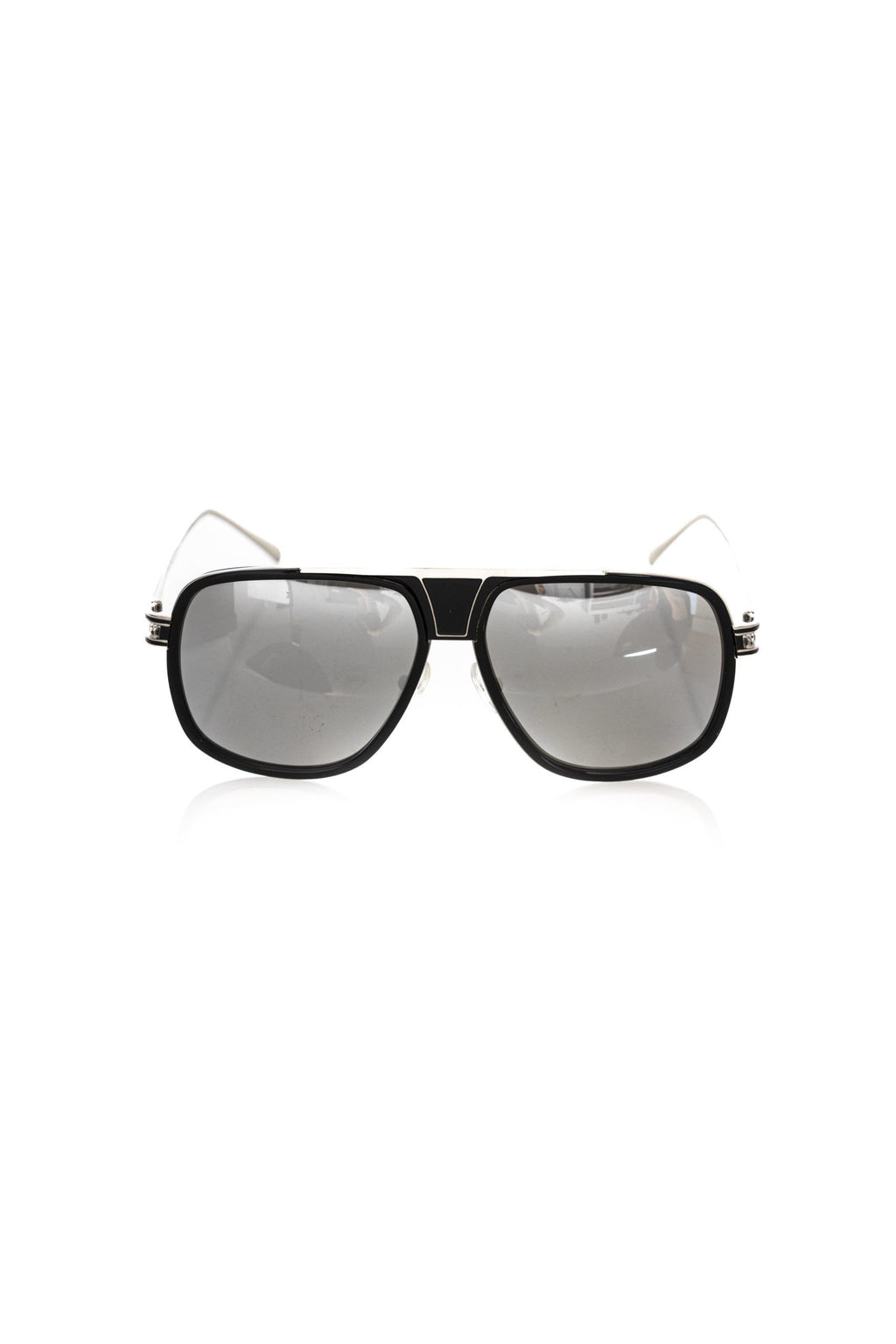 Frankie Morello Men's Sunglasses, Black with Metal Fiber