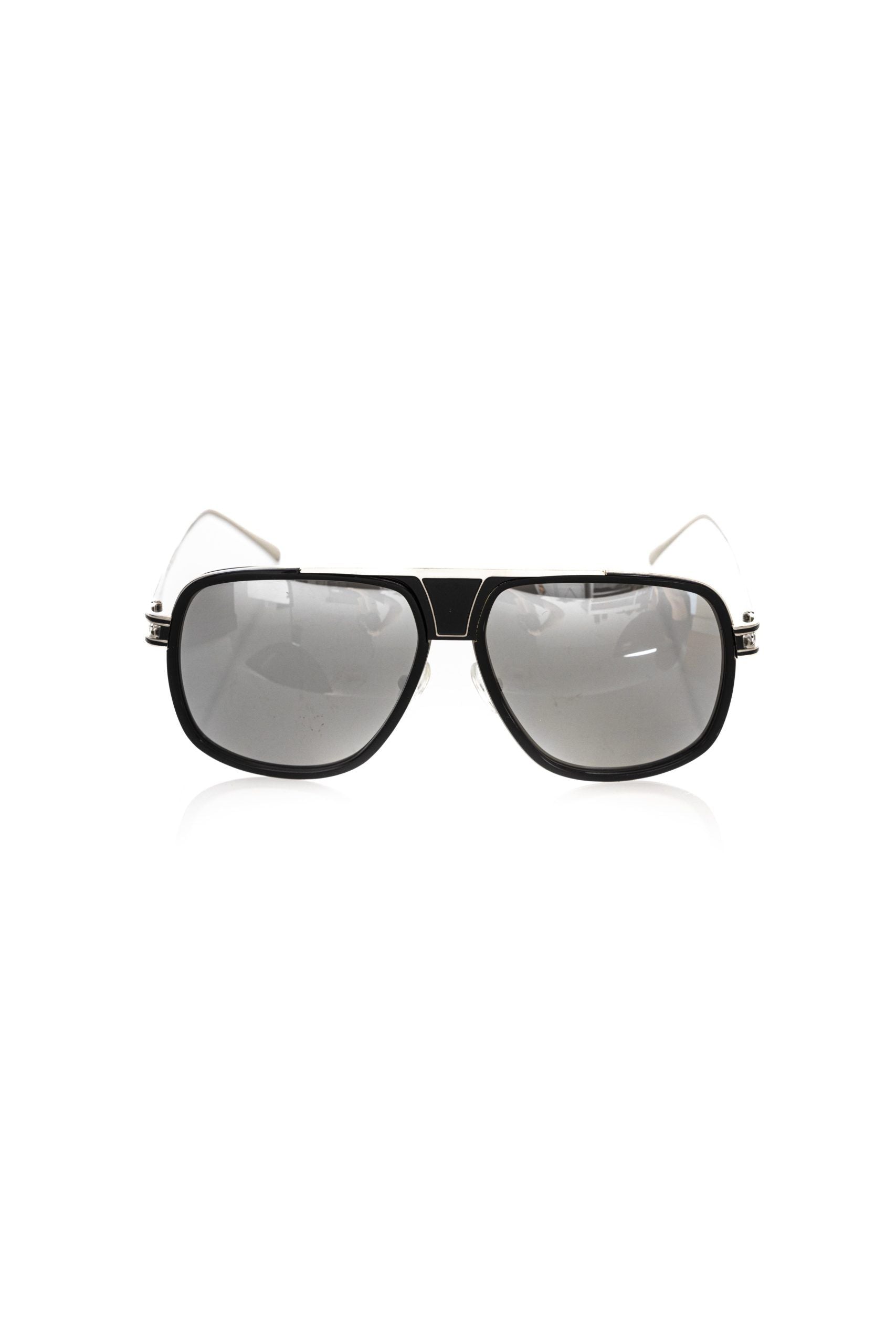 Frankie Morello Men's Sunglasses, Black with Metal Fiber